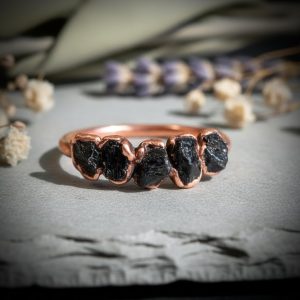 Santa Fe Marketplace Black Tourmaline Multistone Ring | Electroformed Copper | Made to Order Product Image: Black Tourmaline Multistone Ring | Electroformed Copper | Made to Order