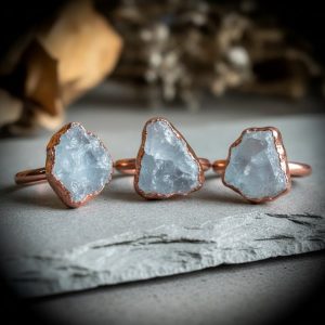 Santa Fe Marketplace Raw Celestite Ring | Electroformed Copper | Made to Order Product Image: Raw Celestite Ring | Electroformed Copper | Made to Order