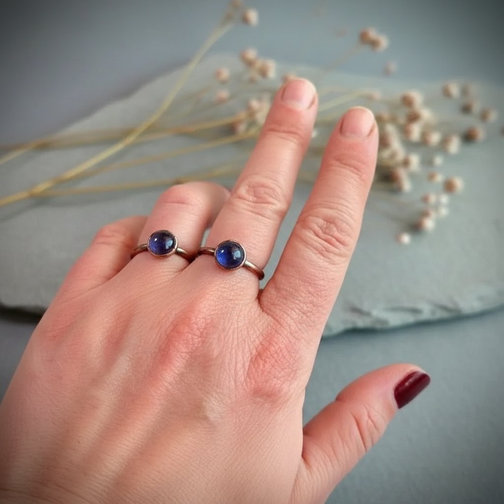 Santa Fe Marketplace Iolite Ring Size 7 | Electroformed Copper | Ready to Ship Product Image: Iolite Ring Size 7 | Electroformed Copper | Ready to Ship