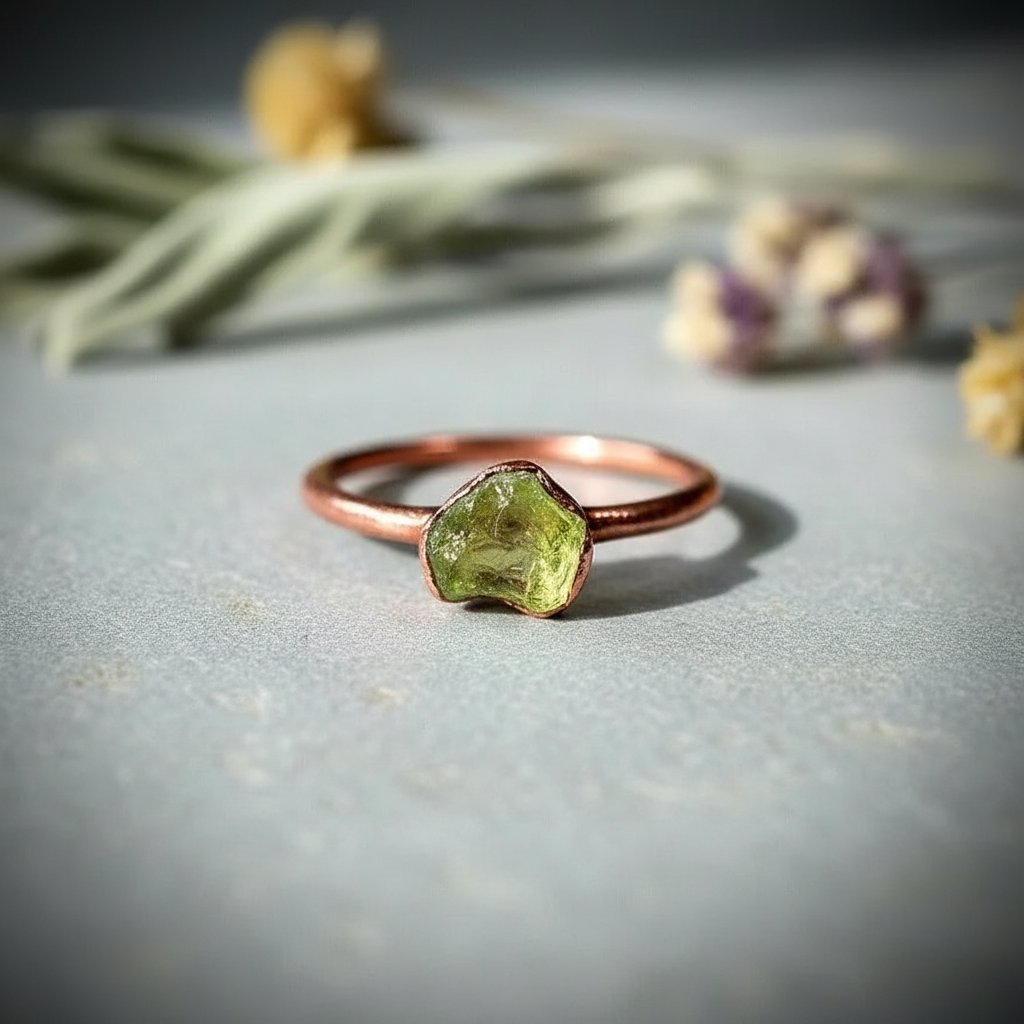 Santa Fe Marketplace Raw Peridot Ring | Electroformed Copper | Made to Order Product Image: Raw Peridot Ring | Electroformed Copper | Made to Order