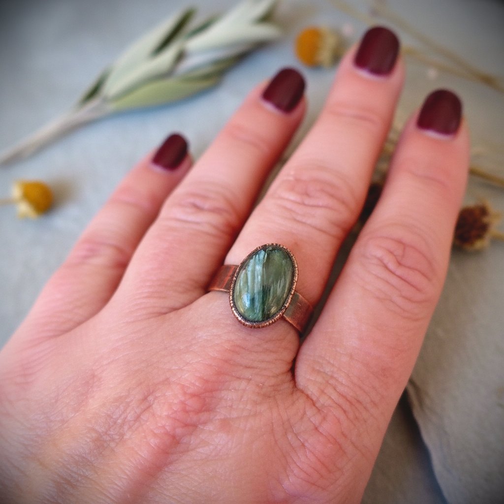 Santa Fe Marketplace Seraphinite Ring | Electroformed Copper | Made to Order Product Image: Seraphinite Ring | Electroformed Copper | Made to Order