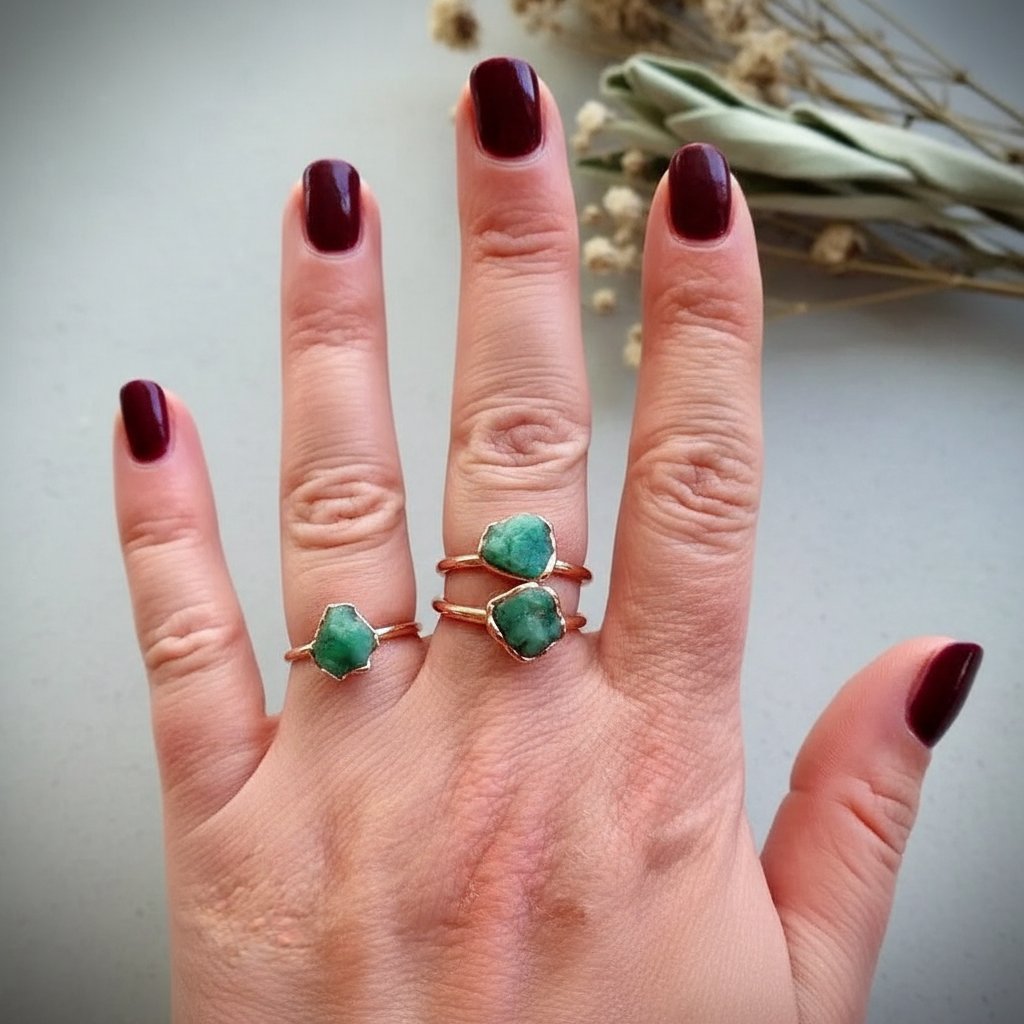 Santa Fe Marketplace Raw Emerald Ring | Electroformed Copper | Made to Order Product Image: Raw Emerald Ring | Electroformed Copper | Made to Order