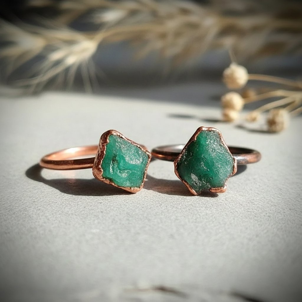 Santa Fe Marketplace Raw Emerald Ring | Electroformed Copper | Made to Order Product Image: Raw Emerald Ring | Electroformed Copper | Made to Order
