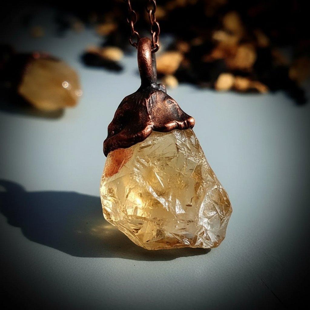 Santa Fe Marketplace Raw Citrine Necklace | Electroformed Copper | Made to Order Product Image: Raw Citrine Necklace | Electroformed Copper | Made to Order