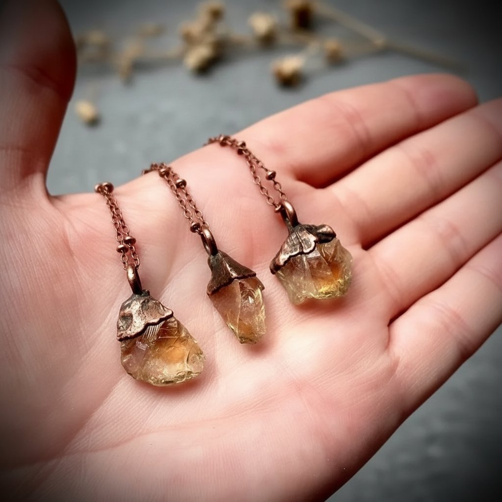 Santa Fe Marketplace Raw Citrine Necklace | Electroformed Copper | Made to Order Product Image: Raw Citrine Necklace | Electroformed Copper | Made to Order