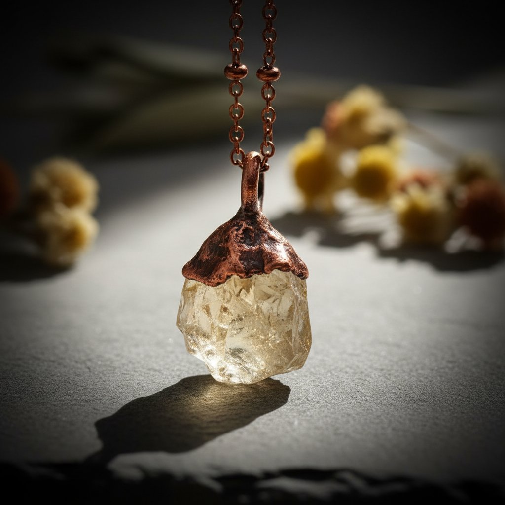 Santa Fe Marketplace Raw Citrine Necklace | Electroformed Copper | Made to Order Product Image: Raw Citrine Necklace | Electroformed Copper | Made to Order