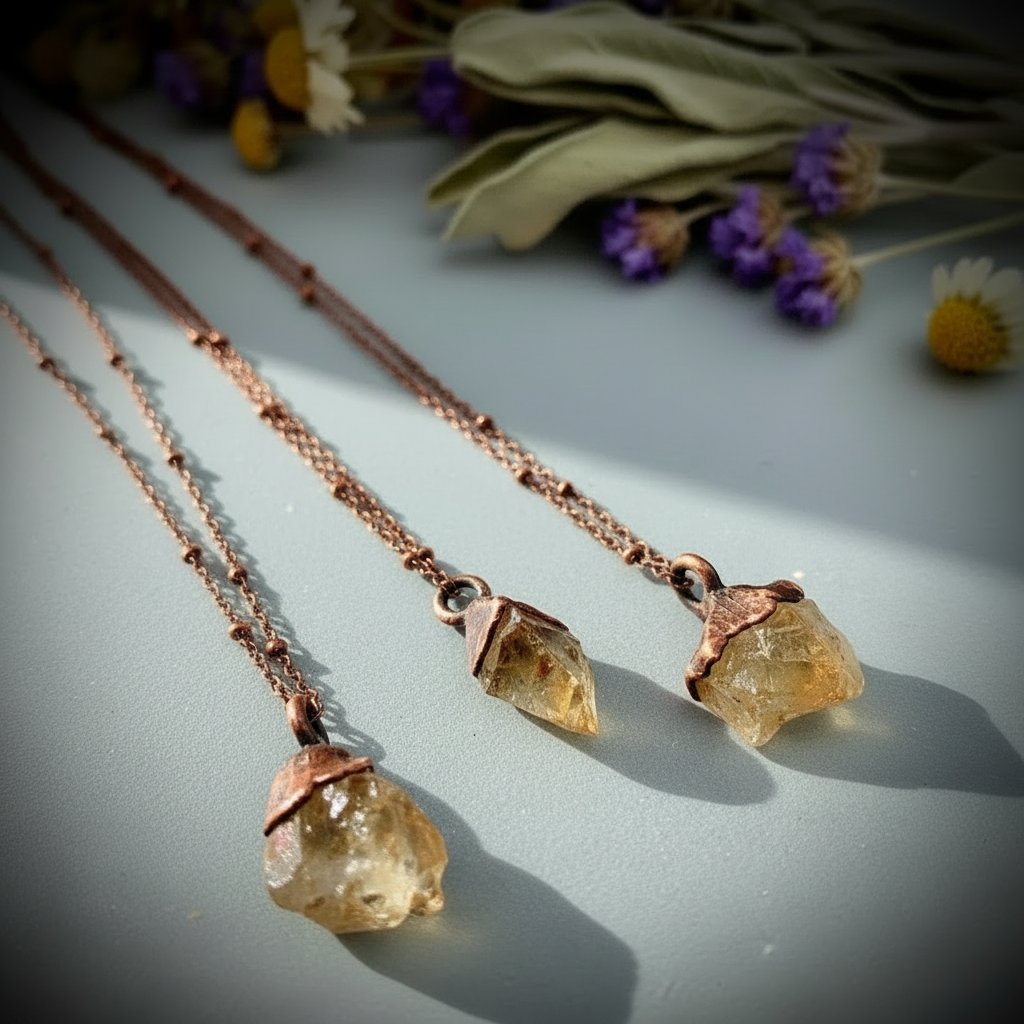 Santa Fe Marketplace Raw Citrine Necklace | Electroformed Copper | Made to Order Product Image: Raw Citrine Necklace | Electroformed Copper | Made to Order