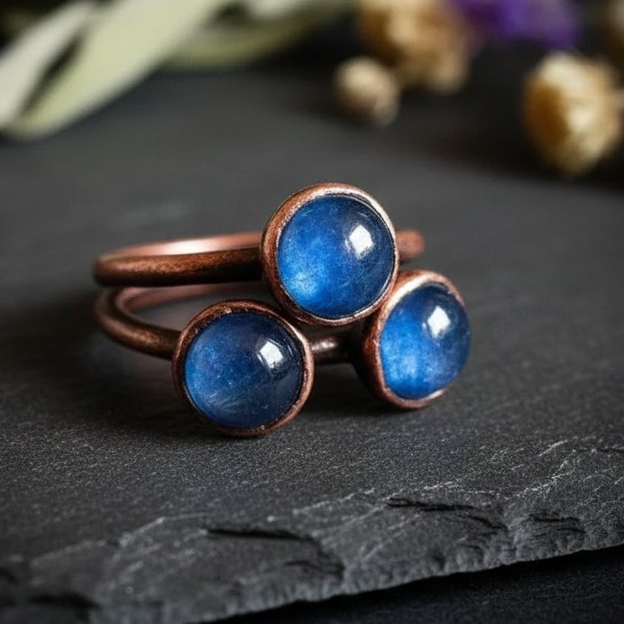 Santa Fe Marketplace Raw Blue Kyanite Ring | Electroformed Copper | Made to Order Product Image: Raw Blue Kyanite Ring | Electroformed Copper | Made to Order