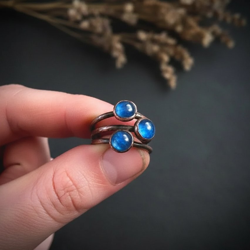 Santa Fe Marketplace Raw Blue Kyanite Ring | Electroformed Copper | Made to Order Product Image: Raw Blue Kyanite Ring | Electroformed Copper | Made to Order