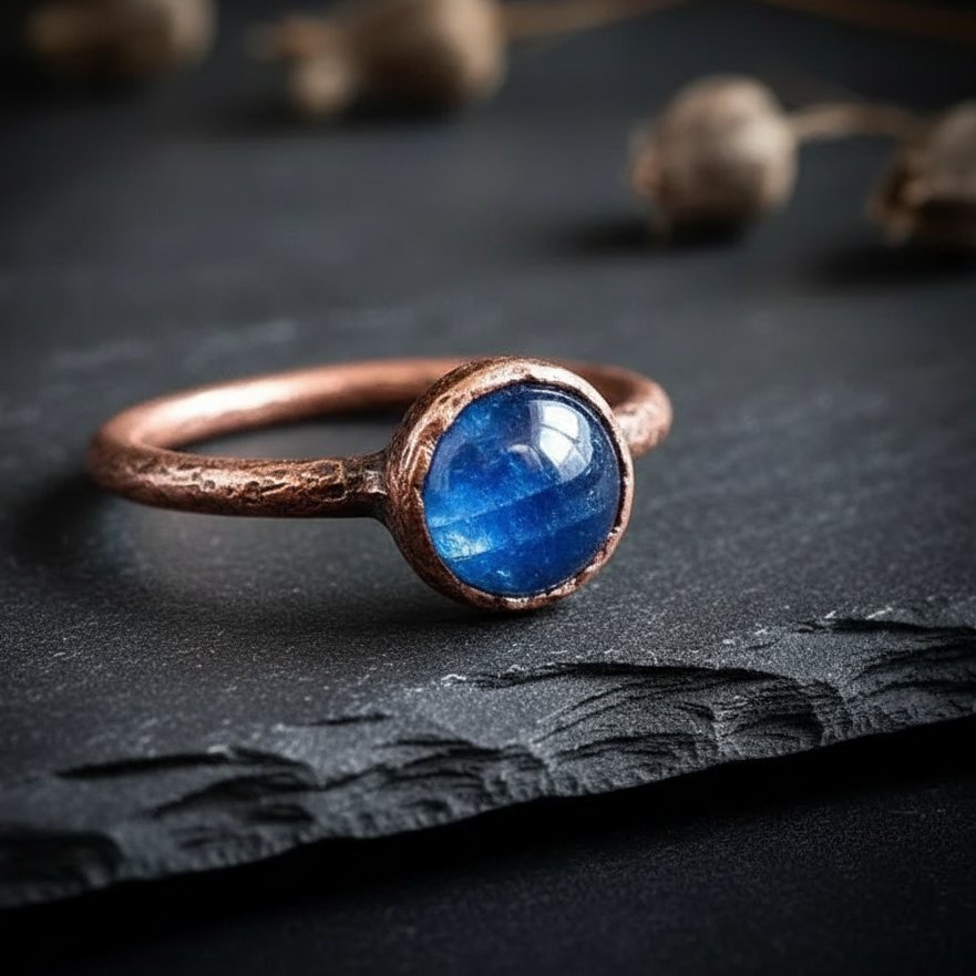 Santa Fe Marketplace Raw Blue Kyanite Ring | Electroformed Copper | Made to Order Product Image: Raw Blue Kyanite Ring | Electroformed Copper | Made to Order