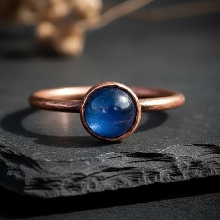 Santa Fe Marketplace Raw Blue Kyanite Ring | Electroformed Copper | Made to Order Product Image: Raw Blue Kyanite Ring | Electroformed Copper | Made to Order