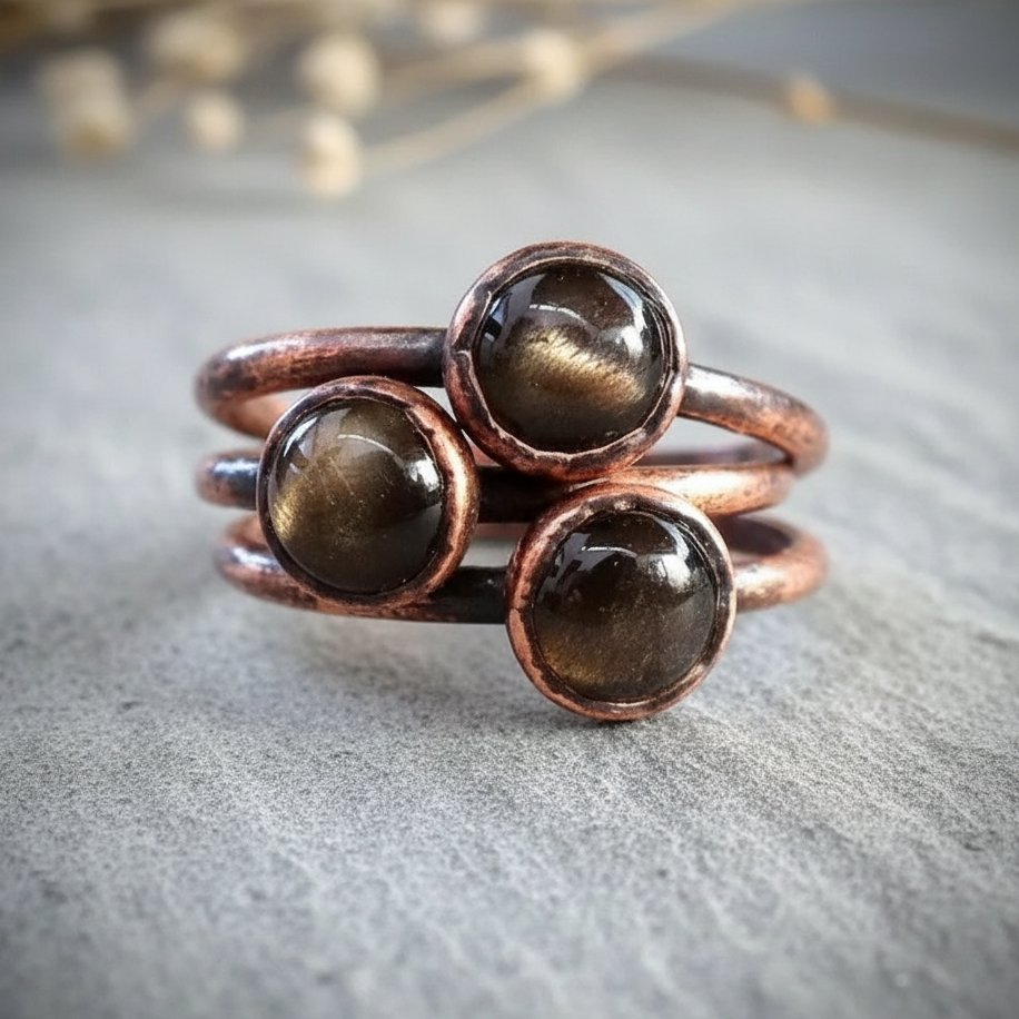 Santa Fe Marketplace Black Moonstone Ring | Electroformed Copper | Made to Order Product Image: Black Moonstone Ring | Electroformed Copper | Made to Order