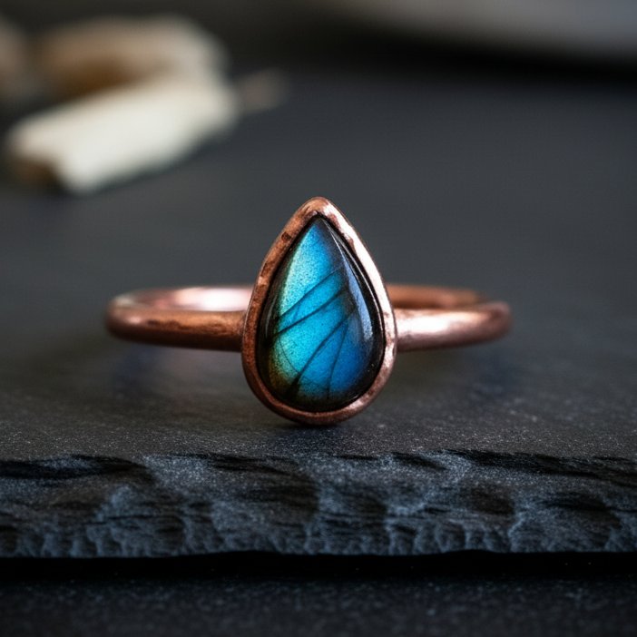 Santa Fe Marketplace Labradorite Ring | Electroformed Copper | Made to Order Product Image: Labradorite Ring | Electroformed Copper | Made to Order