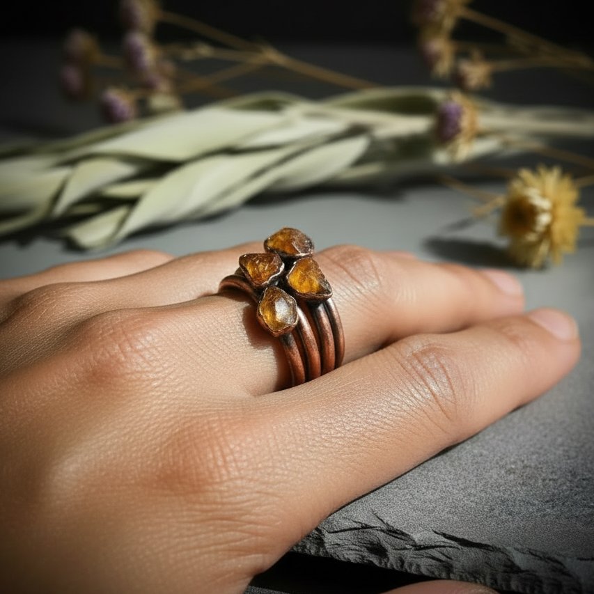 Santa Fe Marketplace Raw Amber Ring | Electroformed Copper | Made to Order Product Image: Raw Amber Ring | Electroformed Copper | Made to Order