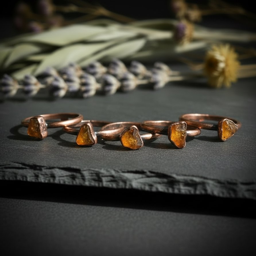 Santa Fe Marketplace Raw Amber Ring | Electroformed Copper | Made to Order Product Image: Raw Amber Ring | Electroformed Copper | Made to Order