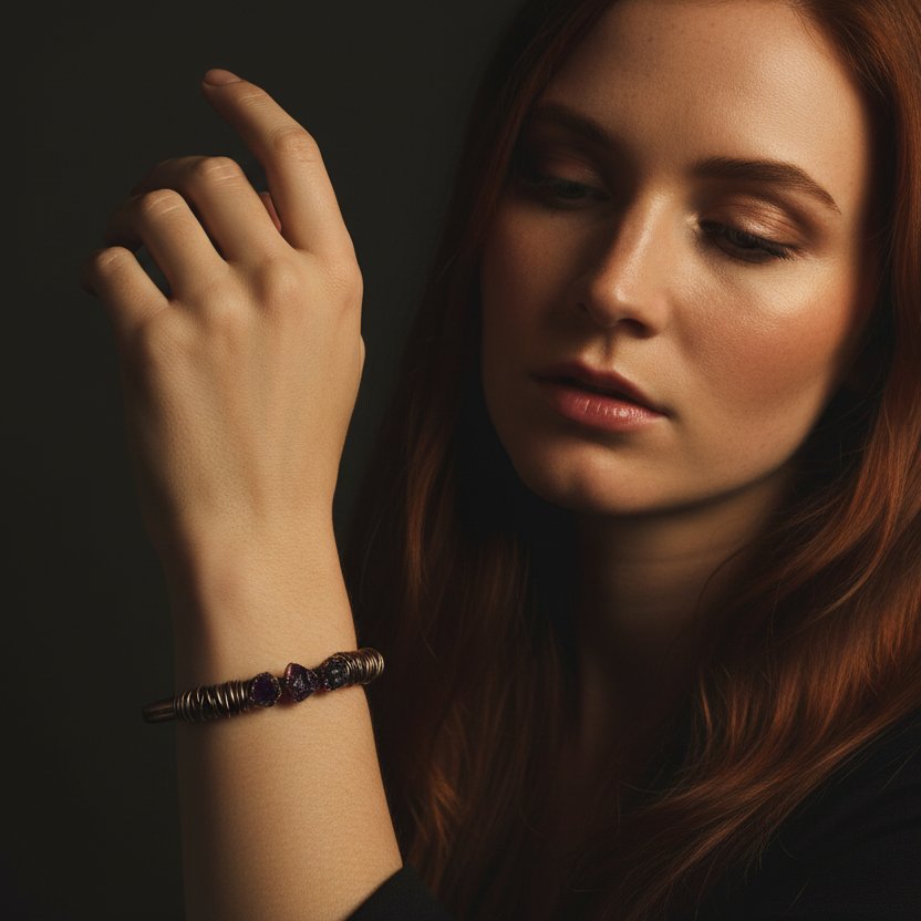 Santa Fe Marketplace Raw Amethyst Copper Cuff | Bronze Wire Wrap | Handcrafted Electroformed Copper | Made to Order Product Image: Raw Amethyst Copper Cuff | Bronze Wire Wrap | Handcrafted Electroformed Copper | Made to Order
