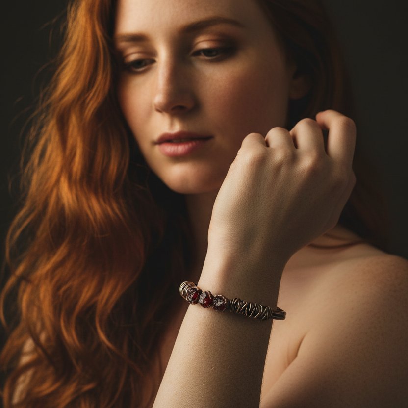 Santa Fe Marketplace Raw Garnet Copper Cuff | Bronze Wire Wrap | Handcrafted Electroformed Copper | Made to Order Product Image: Raw Garnet Copper Cuff | Bronze Wire Wrap | Handcrafted Electroformed Copper | Made to Order