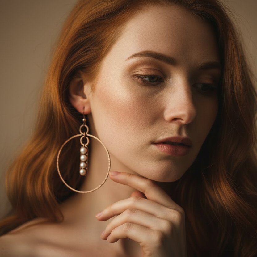 Santa Fe Marketplace Freshwater Pearl Hoop Earrings | Electroformed Pearl Row | Handcrafted Copper & Bronze | Made to Order Product Image: Freshwater Pearl Hoop Earrings | Electroformed Pearl Row | Handcrafted Copper & Bronze | Made to Order
