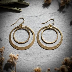 Product Image: Full Circle Brass Hoop Earrings | Hand Hammered | Handcrafted Brass | Ready to Ship