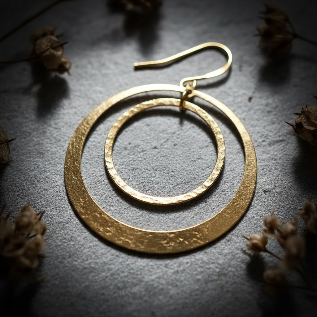 Santa Fe Marketplace Full Circle Brass Hoop Earrings | Hand Hammered | Handcrafted Brass | Ready to Ship Product Image: Full Circle Brass Hoop Earrings | Hand Hammered | Handcrafted Brass | Ready to Ship