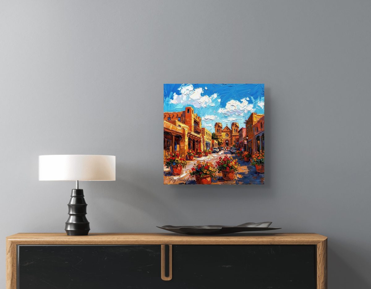 Santa Fe Marketplace MINI_ A Stroll Down San Francisco Street 12’X12″-CANVAS PRINT- Product Image: MINI_ A Stroll Down San Francisco Street 12’X12″-CANVAS PRINT-