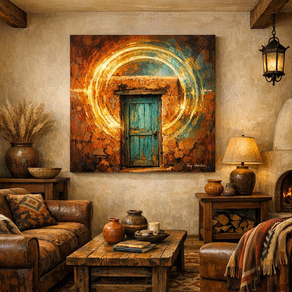 Santa Fe Marketplace MINI_ Portal to the High Desert 12″X12″ -Canvas PRINT- Product Image: MINI_ Portal to the High Desert 12″X12″ -Canvas PRINT-
