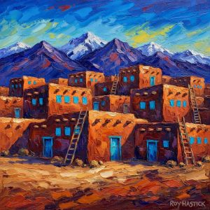 Product Image: Pueblo Harmony (MINI Study No. 15) 12’X12″-DIGITAL CANVAS PRINT-