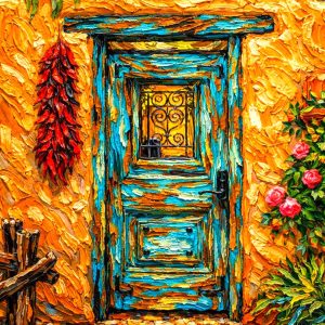 Product Image: MINI_Santa Fe Adobe v3 12’X12″-DIGITAL CANVAS PRINT-