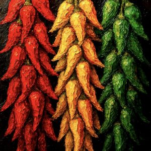 Product Image: MINI_Santa Fe Peppers -12’X12″-Digital CANVAS PRINT-