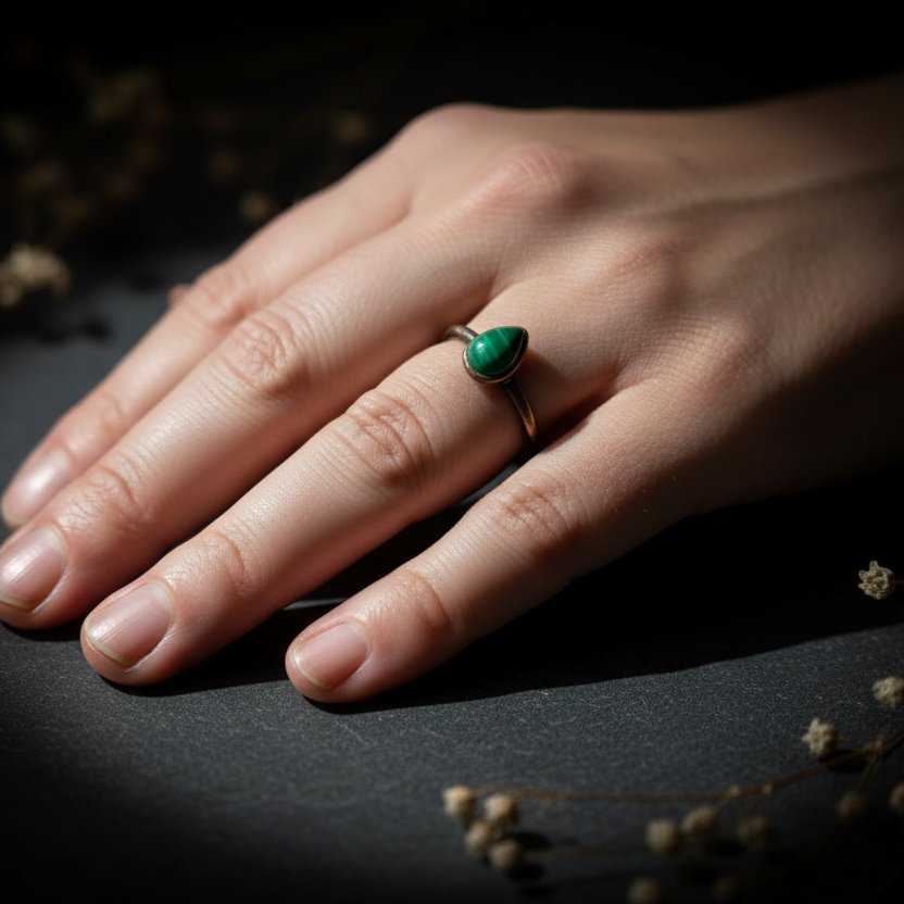 Santa Fe Marketplace Teardrop Malachite Ring | Electroformed Copper | Made to Order Product Image: Teardrop Malachite Ring | Electroformed Copper | Made to Order