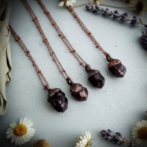 Santa Fe Marketplace Raw Spessartine Garnet Necklace | Electroformed Copper | Ready to Ship Product Image: Raw Spessartine Garnet Necklace | Electroformed Copper | Ready to Ship