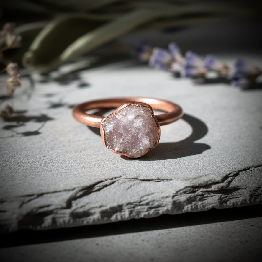 Santa Fe Marketplace Raw Lepidolite Ring | Electroformed Copper | Made to Order Product Image: Raw Lepidolite Ring | Electroformed Copper | Made to Order