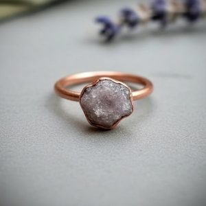 Santa Fe Marketplace Raw Lepidolite Ring | Electroformed Copper | Made to Order Product Image: Raw Lepidolite Ring | Electroformed Copper | Made to Order