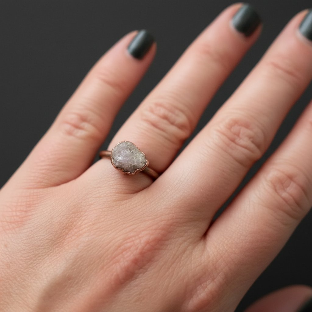 Santa Fe Marketplace Raw Lepidolite Ring | Electroformed Copper | Made to Order Product Image: Raw Lepidolite Ring | Electroformed Copper | Made to Order