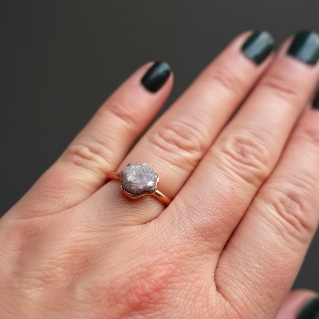 Santa Fe Marketplace Raw Lepidolite Ring | Electroformed Copper | Made to Order Product Image: Raw Lepidolite Ring | Electroformed Copper | Made to Order