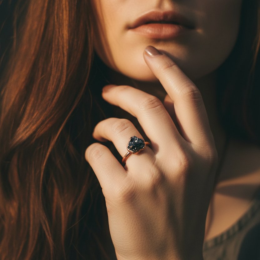 Santa Fe Marketplace Raw Elite Shungite Ring | Electroformed Copper | Made to Order Product Image: Raw Elite Shungite Ring | Electroformed Copper | Made to Order