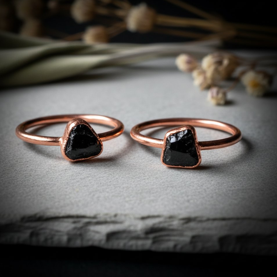Santa Fe Marketplace Raw Black Tourmaline Ring | Electroformed Copper | Made to Order Product Image: Raw Black Tourmaline Ring | Electroformed Copper | Made to Order