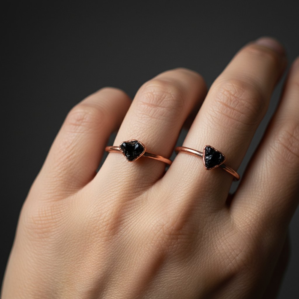 Santa Fe Marketplace Raw Black Tourmaline Ring | Electroformed Copper | Made to Order Product Image: Raw Black Tourmaline Ring | Electroformed Copper | Made to Order