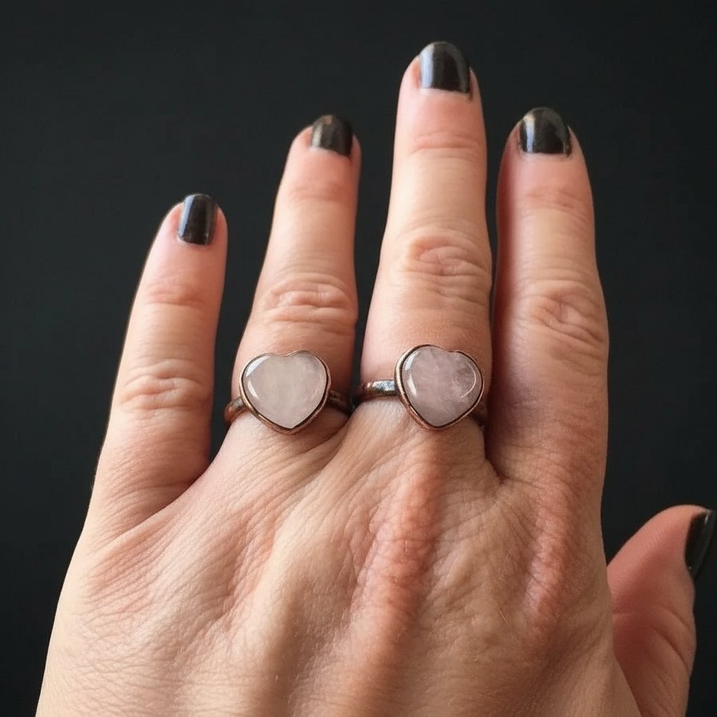 Santa Fe Marketplace Heart-Shaped Kunzite Ring | Electroformed Copper | Made to Order Product Image: Heart-Shaped Kunzite Ring | Electroformed Copper | Made to Order