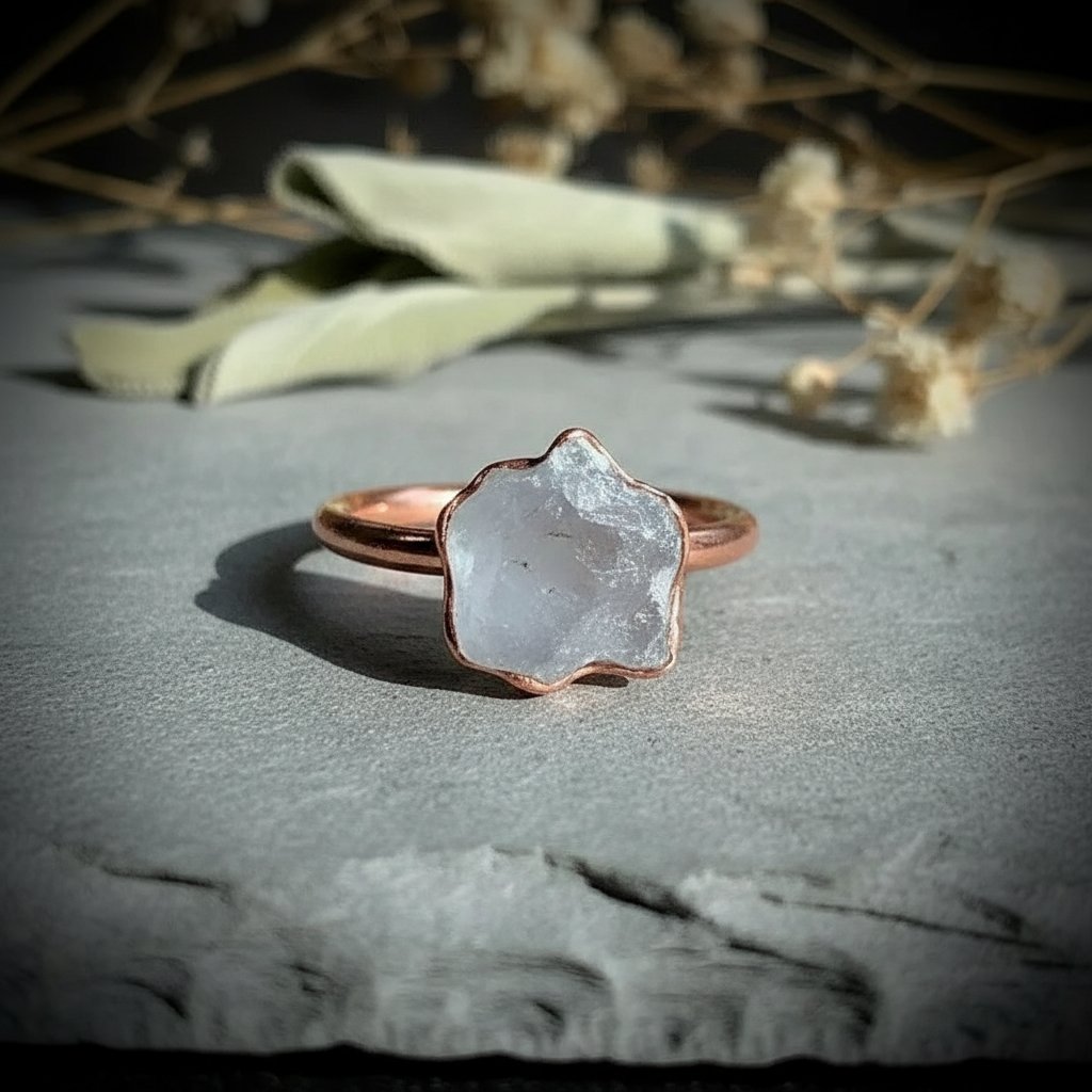 Santa Fe Marketplace Raw Celestite Ring | Electroformed Copper | Made to Order Product Image: Raw Celestite Ring | Electroformed Copper | Made to Order