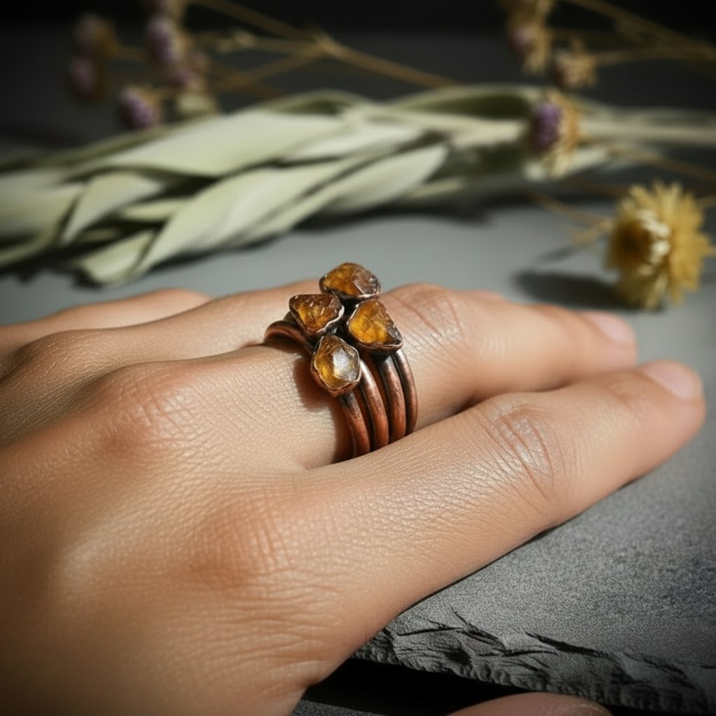 Santa Fe Marketplace Raw Amber Ring | Electroformed Copper | Made to Order Product Image: Raw Amber Ring | Electroformed Copper | Made to Order