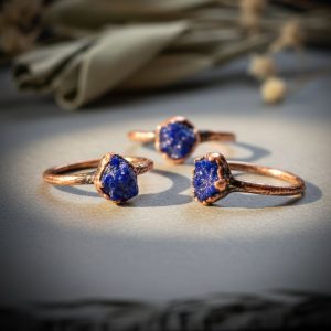 Santa Fe Marketplace Raw Azurite Ring | Electroformed Copper | Made to Order Product Image: Raw Azurite Ring | Electroformed Copper | Made to Order