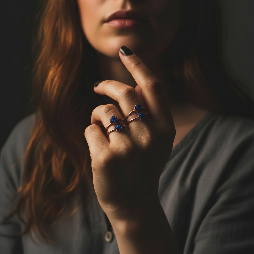 Santa Fe Marketplace Raw Azurite Ring | Electroformed Copper | Made to Order Product Image: Raw Azurite Ring | Electroformed Copper | Made to Order