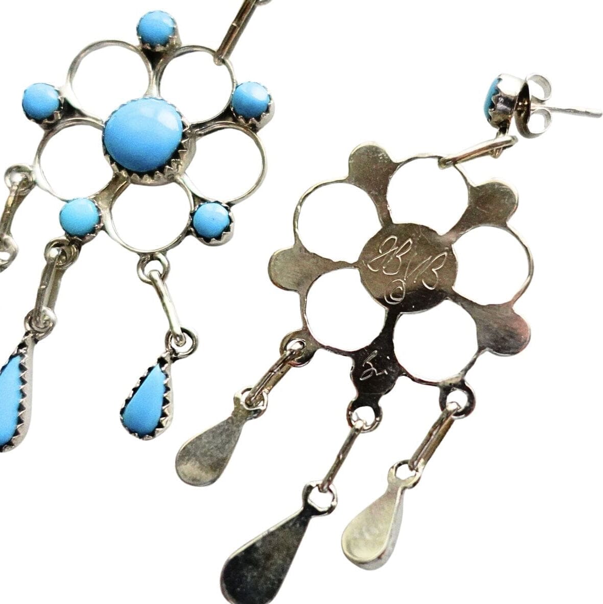 Santa Fe Marketplace Turquoise Chandelier Dangle Earrings Product Image: Turquoise Chandelier Dangle Earrings