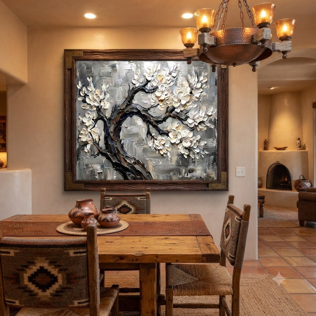 Santa Fe Marketplace MINI_Impasto-Laden Tree 12’X12″-Digital CANVAS PRINT- Product Image: MINI_Impasto-Laden Tree 12’X12″-Digital CANVAS PRINT-
