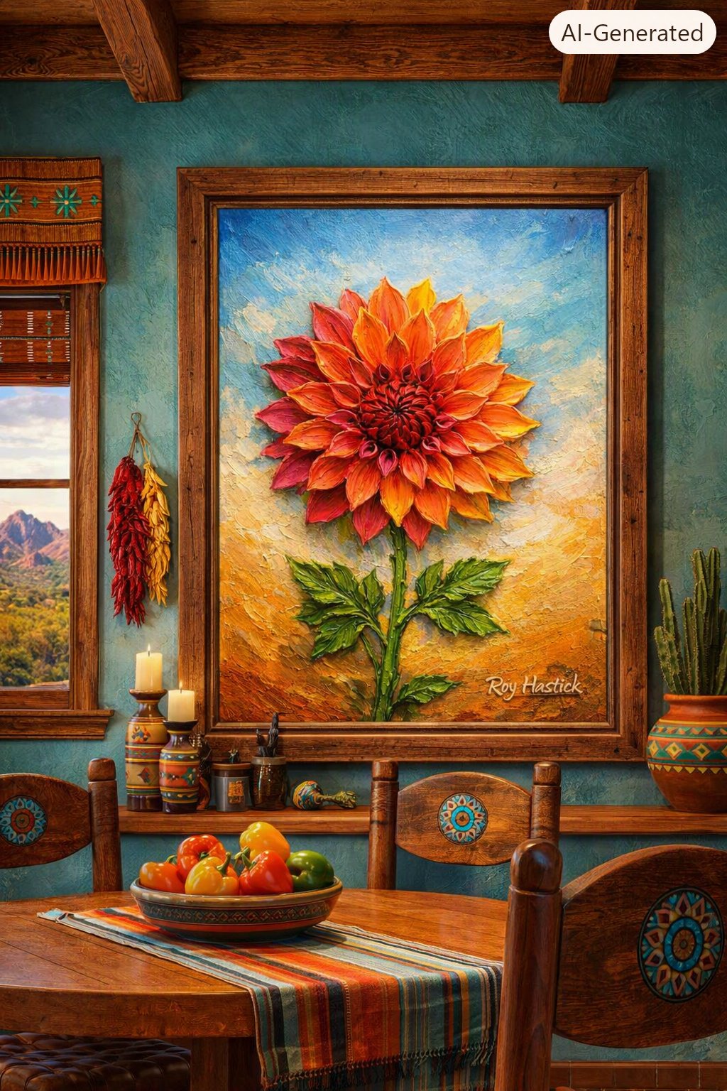 Santa Fe Marketplace MINI_Sunlit Dahlia of the Mesa 12’X12″-Digital CANVAS PRINT- Product Image: MINI_Sunlit Dahlia of the Mesa 12’X12″-Digital CANVAS PRINT-