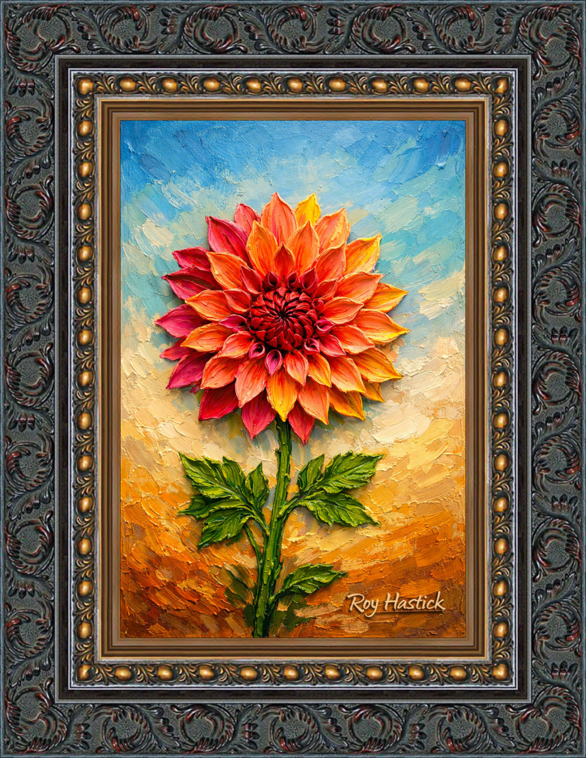 Santa Fe Marketplace MINI_Sunlit Dahlia of the Mesa 12’X12″-Digital CANVAS PRINT- Product Image: MINI_Sunlit Dahlia of the Mesa 12’X12″-Digital CANVAS PRINT-