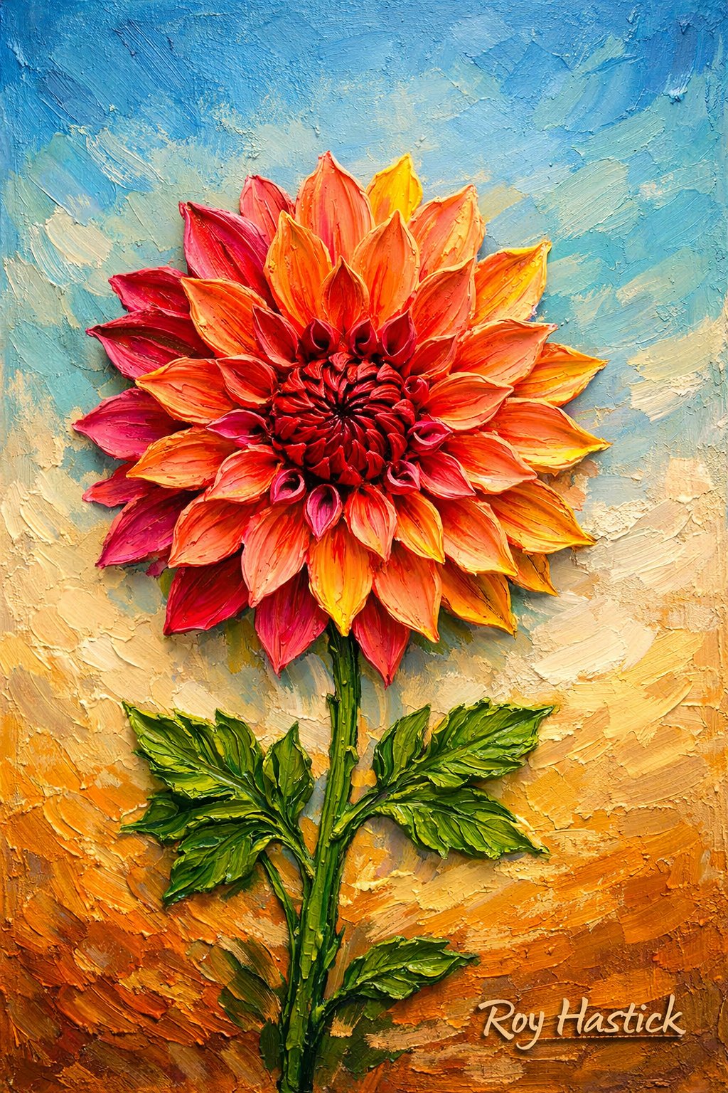 Santa Fe Marketplace MINI_Sunlit Dahlia of the Mesa 12’X12″-Digital CANVAS PRINT- Product Image: MINI_Sunlit Dahlia of the Mesa 12’X12″-Digital CANVAS PRINT-