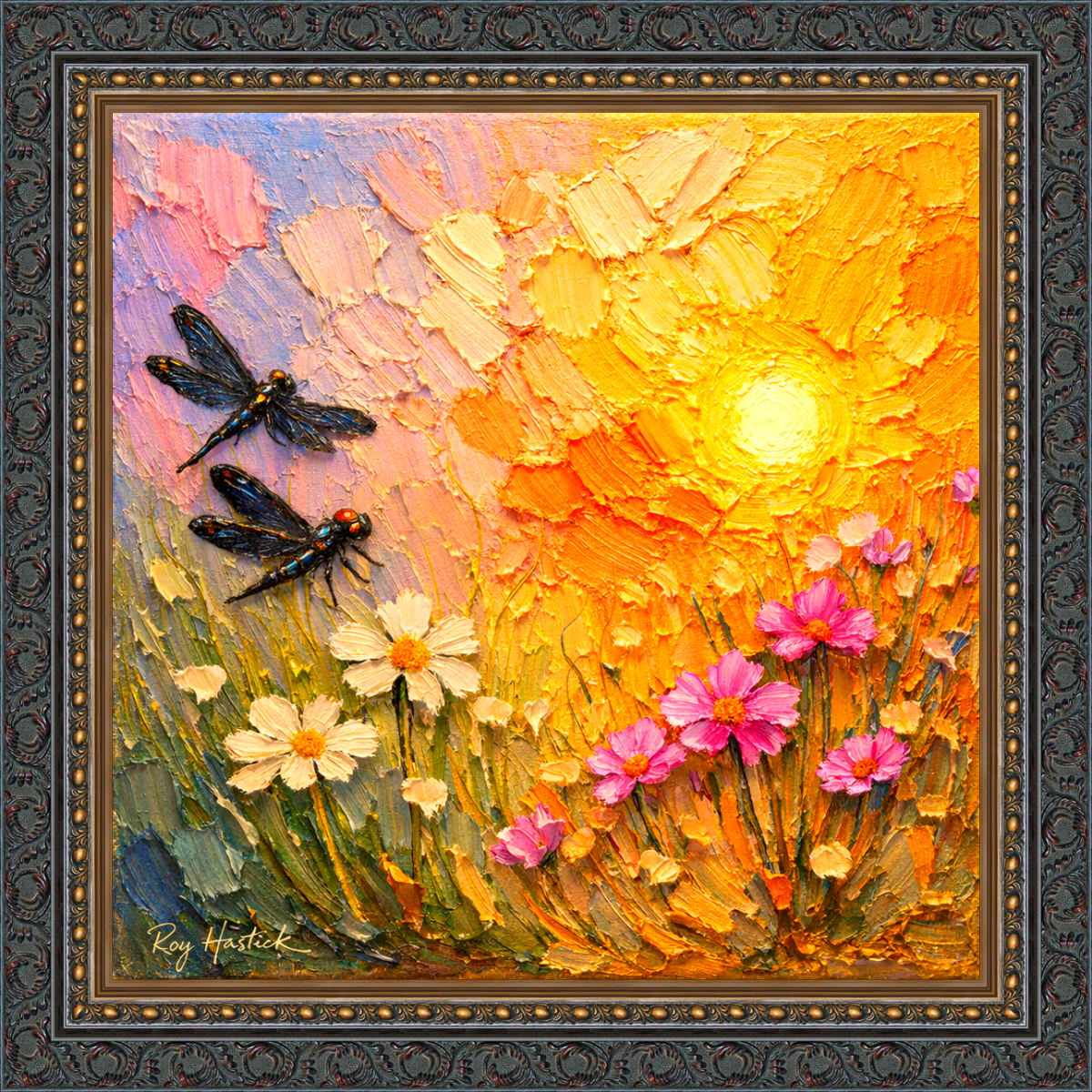 Santa Fe Marketplace MINI_Sunrise Garden Impasto 12’X12″-DIGITAL CANVAS PRINT- Product Image: MINI_Sunrise Garden Impasto 12’X12″-DIGITAL CANVAS PRINT-