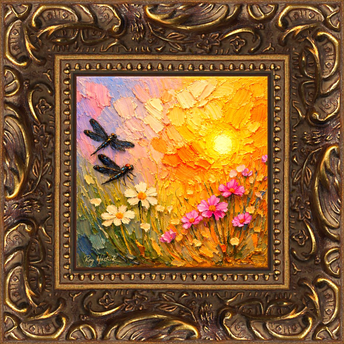 Santa Fe Marketplace MINI_Sunrise Garden Impasto 12’X12″-DIGITAL CANVAS PRINT- Product Image: MINI_Sunrise Garden Impasto 12’X12″-DIGITAL CANVAS PRINT-